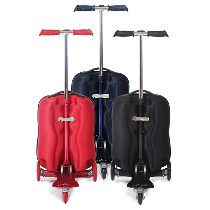 FlexPack Detachable Scooter Suitcase: 20 Inch Detachable Net Red Scooter Backpack