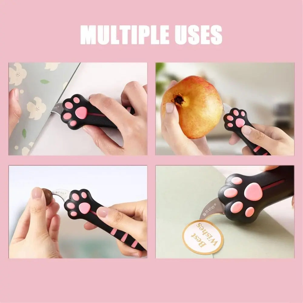 Cute Cat Paw Sharp Box Cutter: Mini Portable Cat Claw Utility Knife