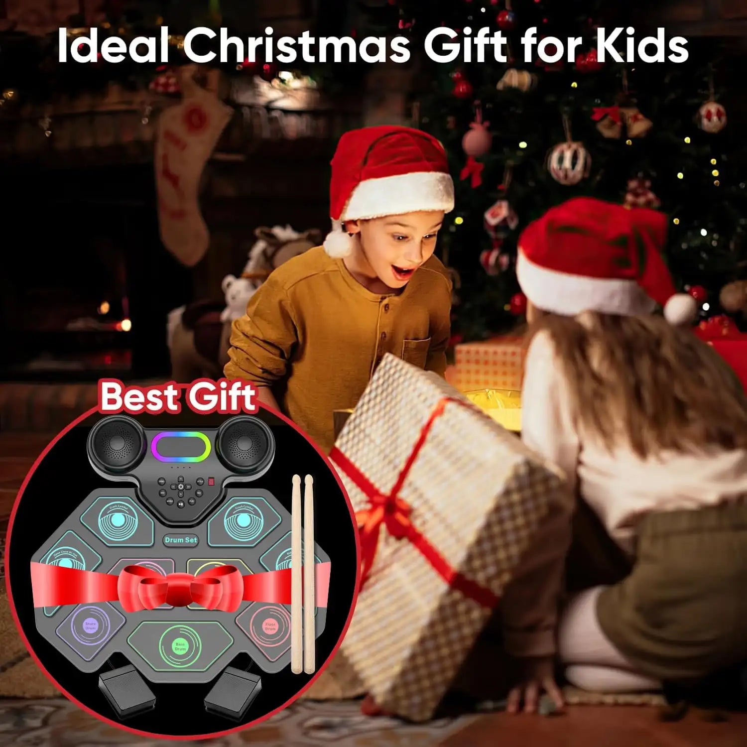 9-Pad Portable Electronic Drum Kit