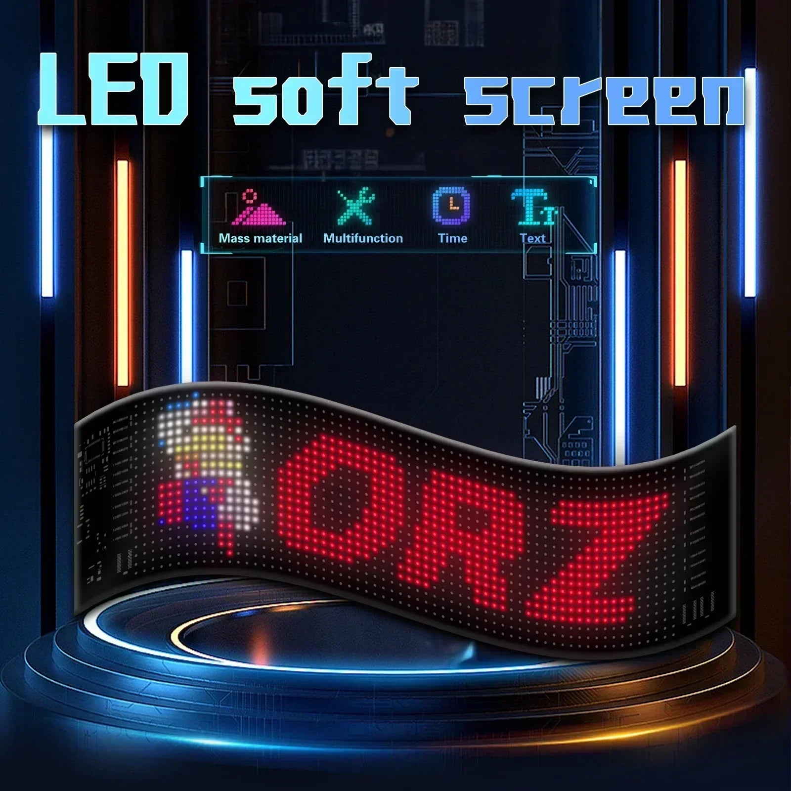 Rayhome Devil Eyes LED Display: Programmable Scrolling Sign for Vehicles
