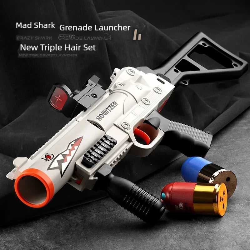 SharkBlaster RPG: Manual Continuous Shell Throwing Grenade Launcher Toy