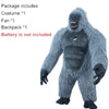 Gorilla Inflatable Costume Mascot: Adult Plush Furry Animal Halloween & Carnival Dress