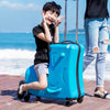 Cute Pony Cartoon Suitcase for Children: Ride-On Carry-On Kids Luggage