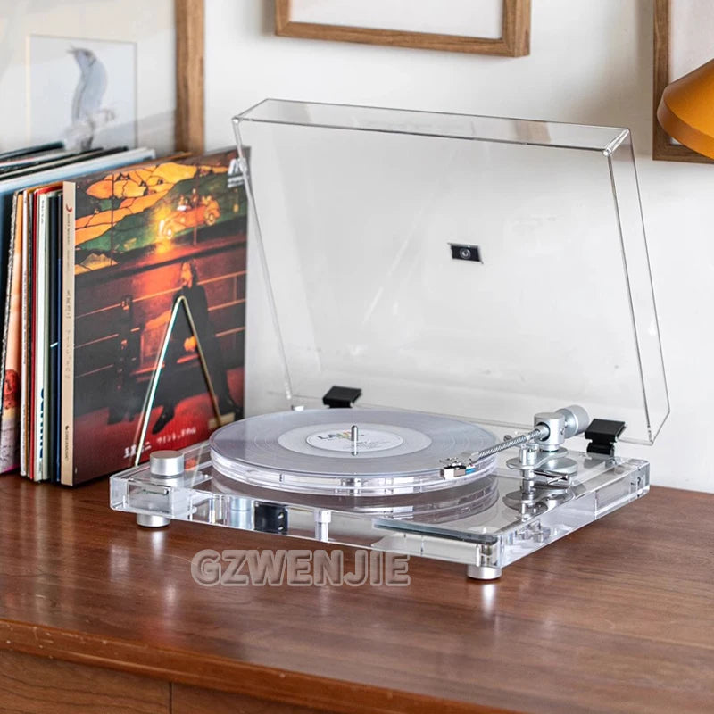 Modern Acrylic Transparent Vinyl 33/45RPM Record Player