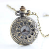 Vintage Antique Cameo Embossed Heart Moon Girl Flip Pocket Watch Pendant Necklaces