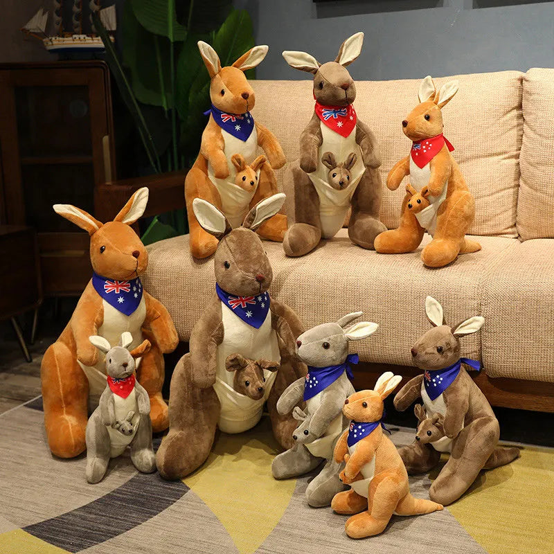 Cute Mother & Child Kangaroo Plush Toys: Kawaii Big Size Kangaroo Plushie