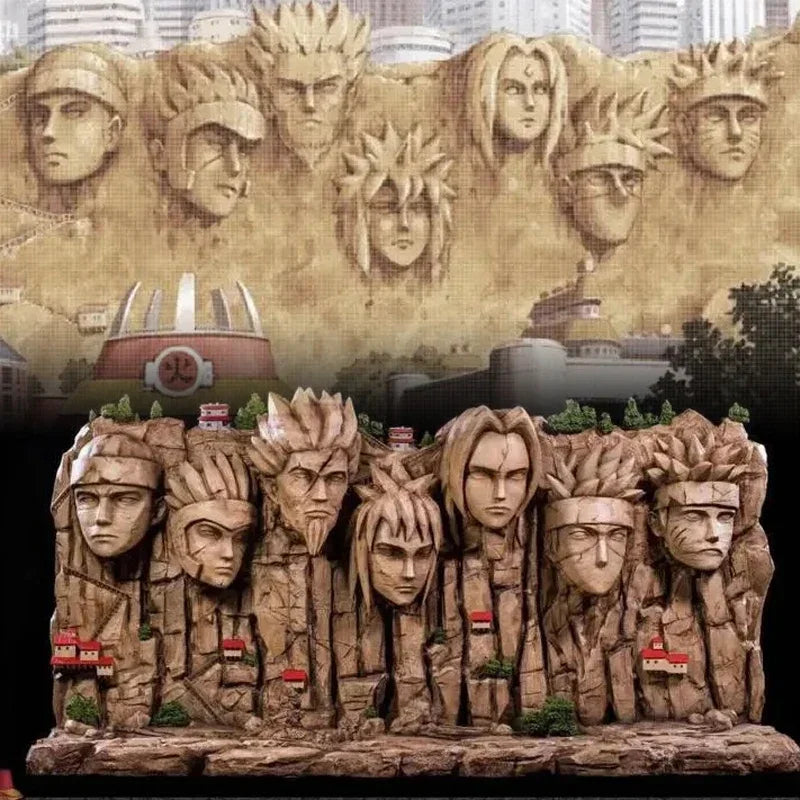 Large Hokage Mountain Figure: Giant Ninjas Stone Statue Anime Hokage Rock Figurine