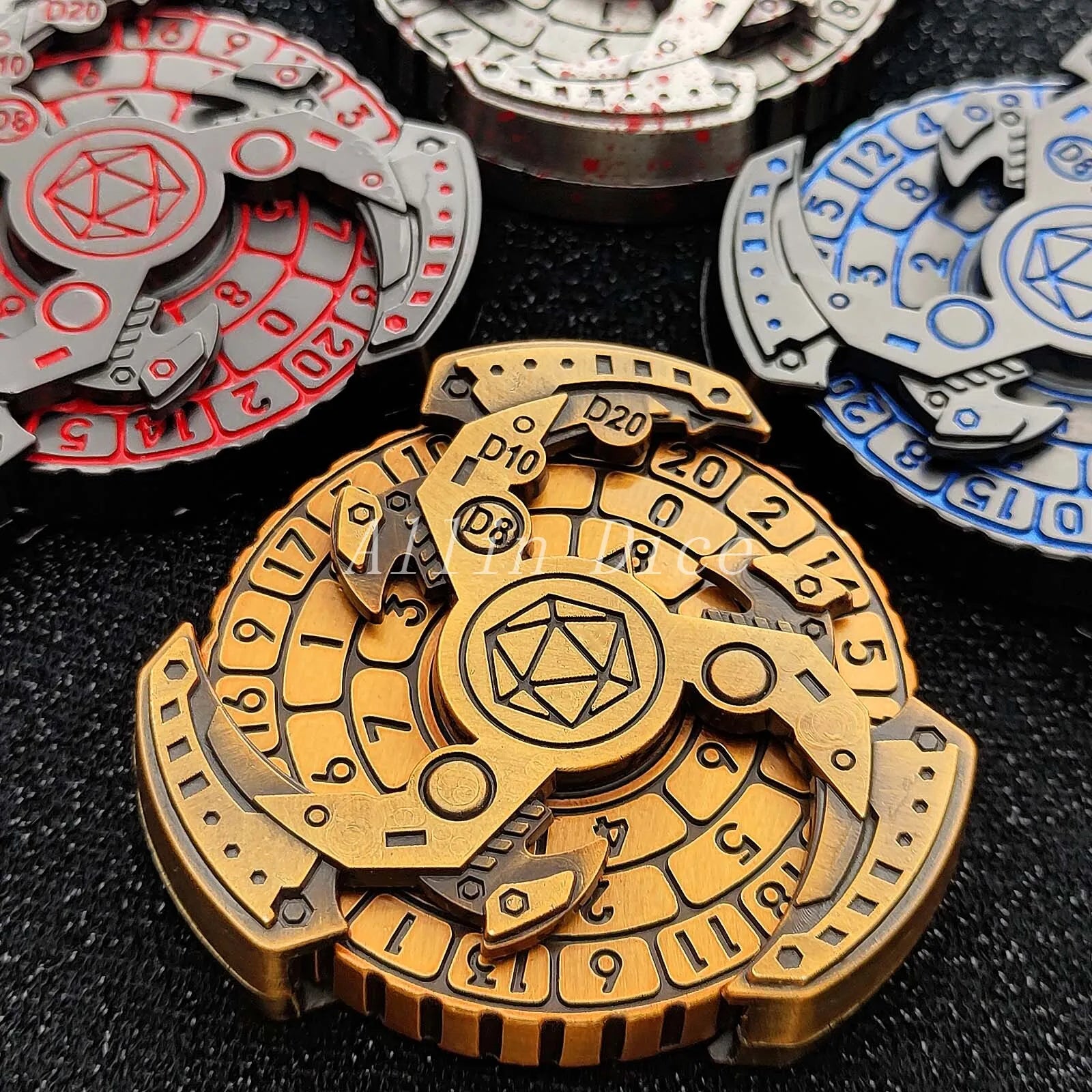 SpinRoll: Metal Roulette Dice, Fingertip Gyro for DND, Warhammer, and Role-Playing Games