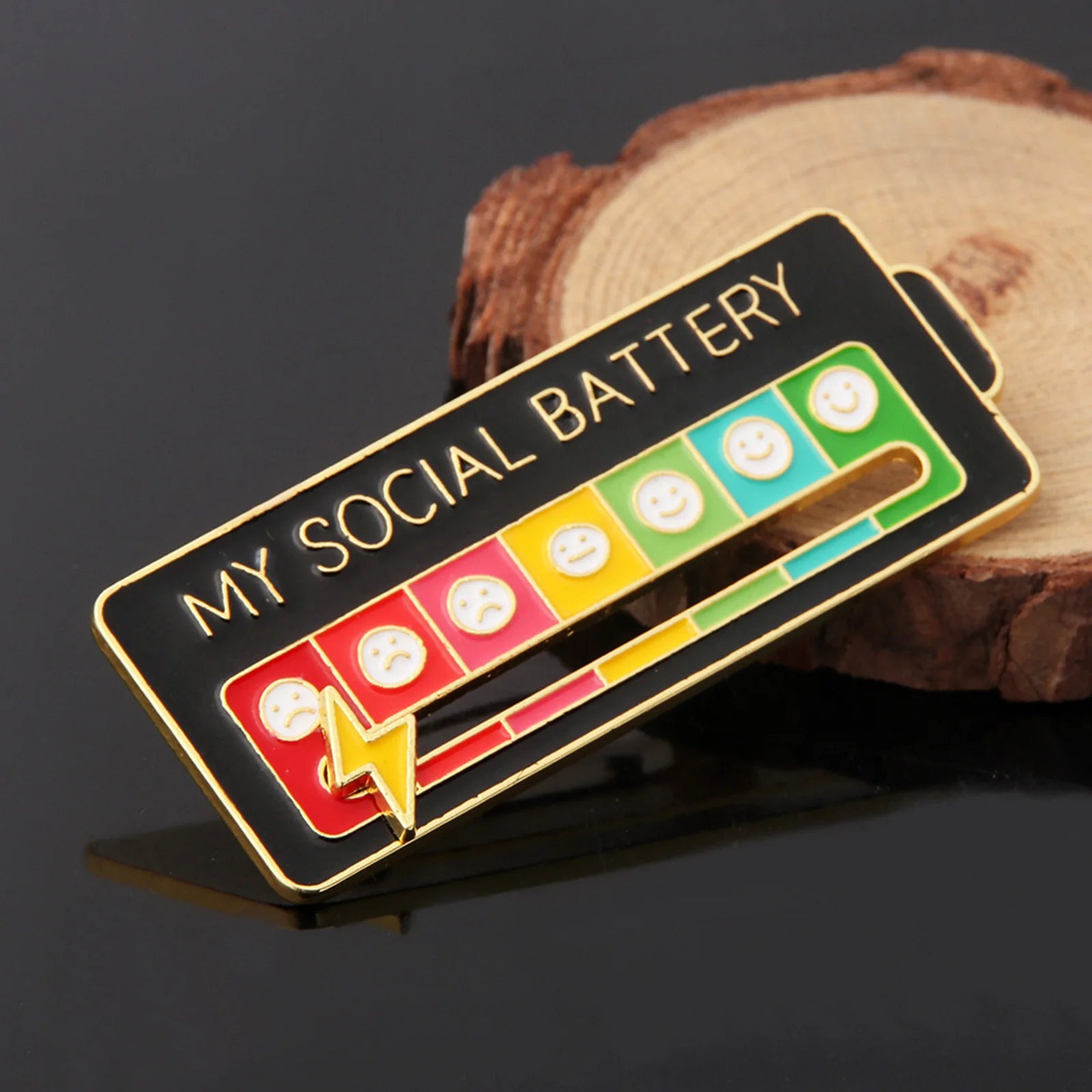 EmotionTrend Pins: Social Battery Mood Tracker Enamel Metal Brooch Badges