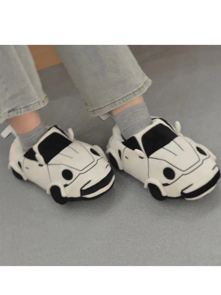Sports Car Plush Home Slippers: Drive into Comfort