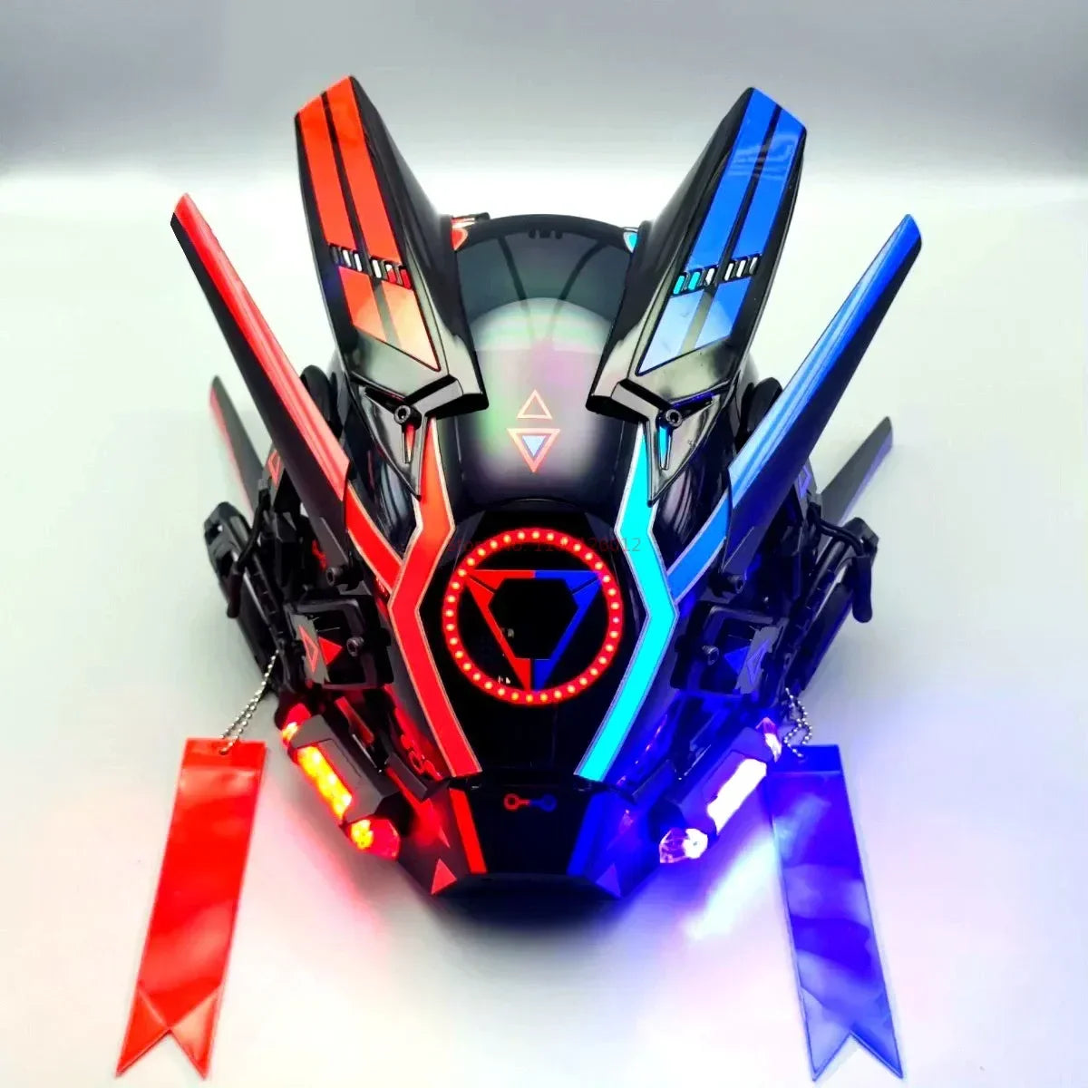 Cyberpunk Helmet Shinobi Mask: Robot Samurai Armor with LED Light