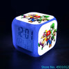 Anime Sonic & Mario Bros Figure Model LED Alarm Clock: 7-Color Touch Light Desk Clock