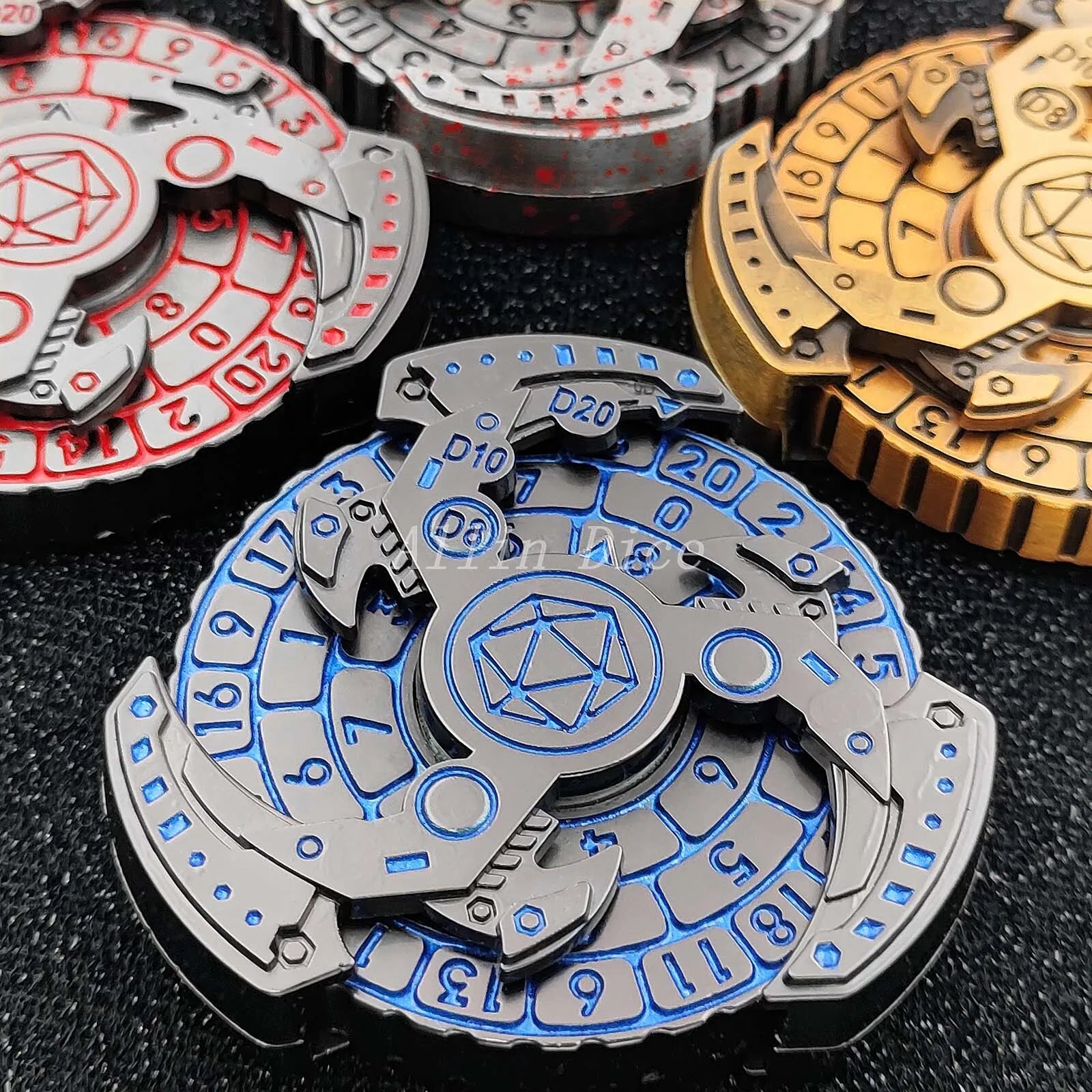 SpinRoll: Metal Roulette Dice, Fingertip Gyro for DND, Warhammer, and Role-Playing Games