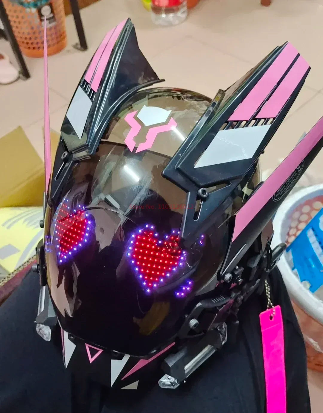 Cyberpunk Helmet Shinobi Mask: Robot Samurai Armor with LED Light