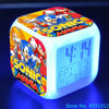 Anime Sonic & Mario Bros Figure Model LED Alarm Clock: 7-Color Touch Light Desk Clock