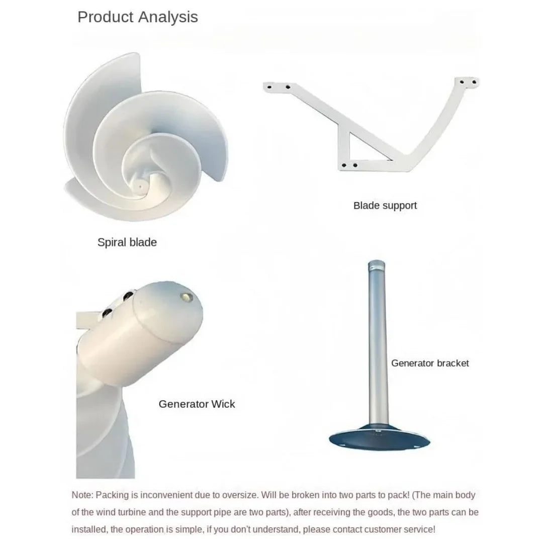 10W Micro Spiral Wind Generator Model – Compact & Efficient Wind Power Solution