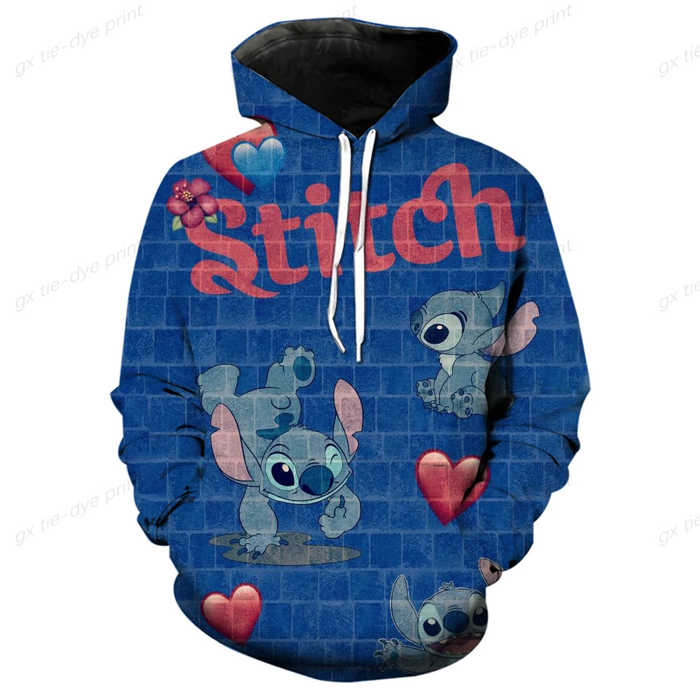 Stitch Print Hoodies for Girls – Vintage Autumn Collection