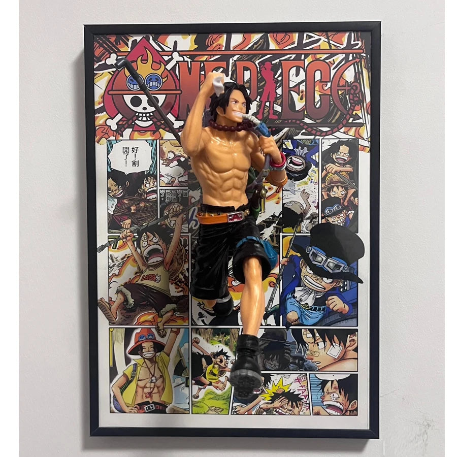 One Piece Luffy, Sabo, Ace Anime Figure Art Poster: Retro Decorative Wall Art
