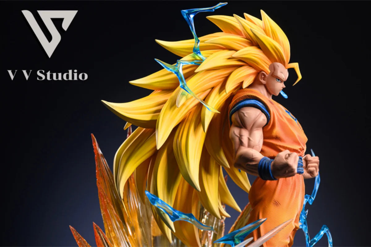 35cm Resin GK VV Studio Dragon Ball Z Super Saiyan Son Goku Anime Action Figure Statue Ornament