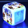 Anime Sonic & Mario Bros Figure Model LED Alarm Clock: 7-Color Touch Light Desk Clock