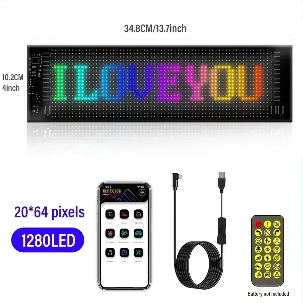 Rayhome Devil Eyes LED Display: Programmable Scrolling Sign for Vehicles