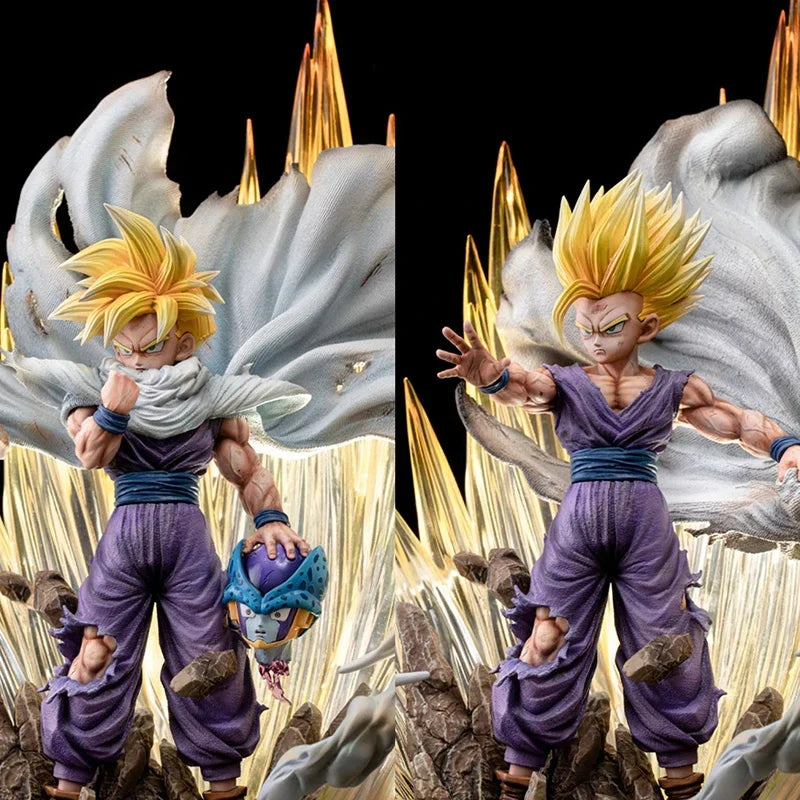 42cm Anime Dragon Ball Figure Super Saiyan Son Gohan PVC Action Figure with Light Effect Collection