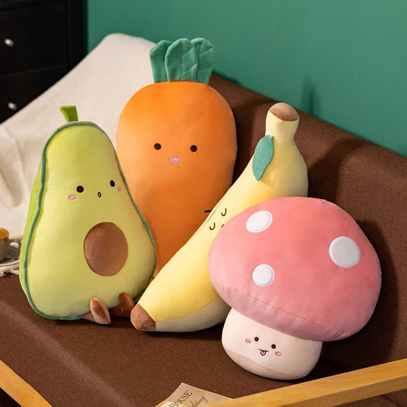 Cute Fruit & Veggie Kawai Plush Pillow – Soft & Adorable Stuffed Toy!