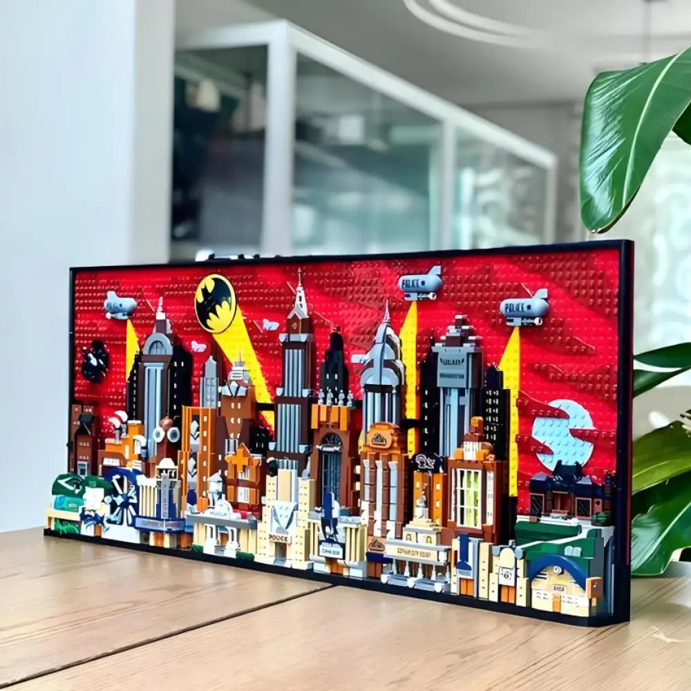The Bat People Animated Series City Skyline: Joker Arkham Asylum Building Blocks Model