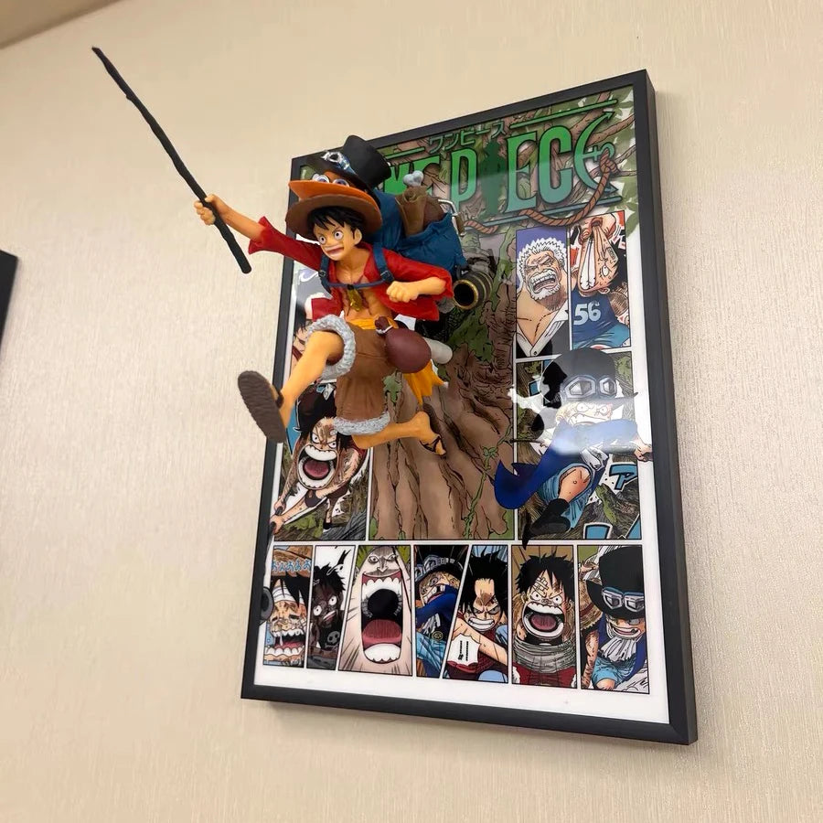 One Piece Luffy, Sabo, Ace Anime Figure Art Poster: Retro Decorative Wall Art