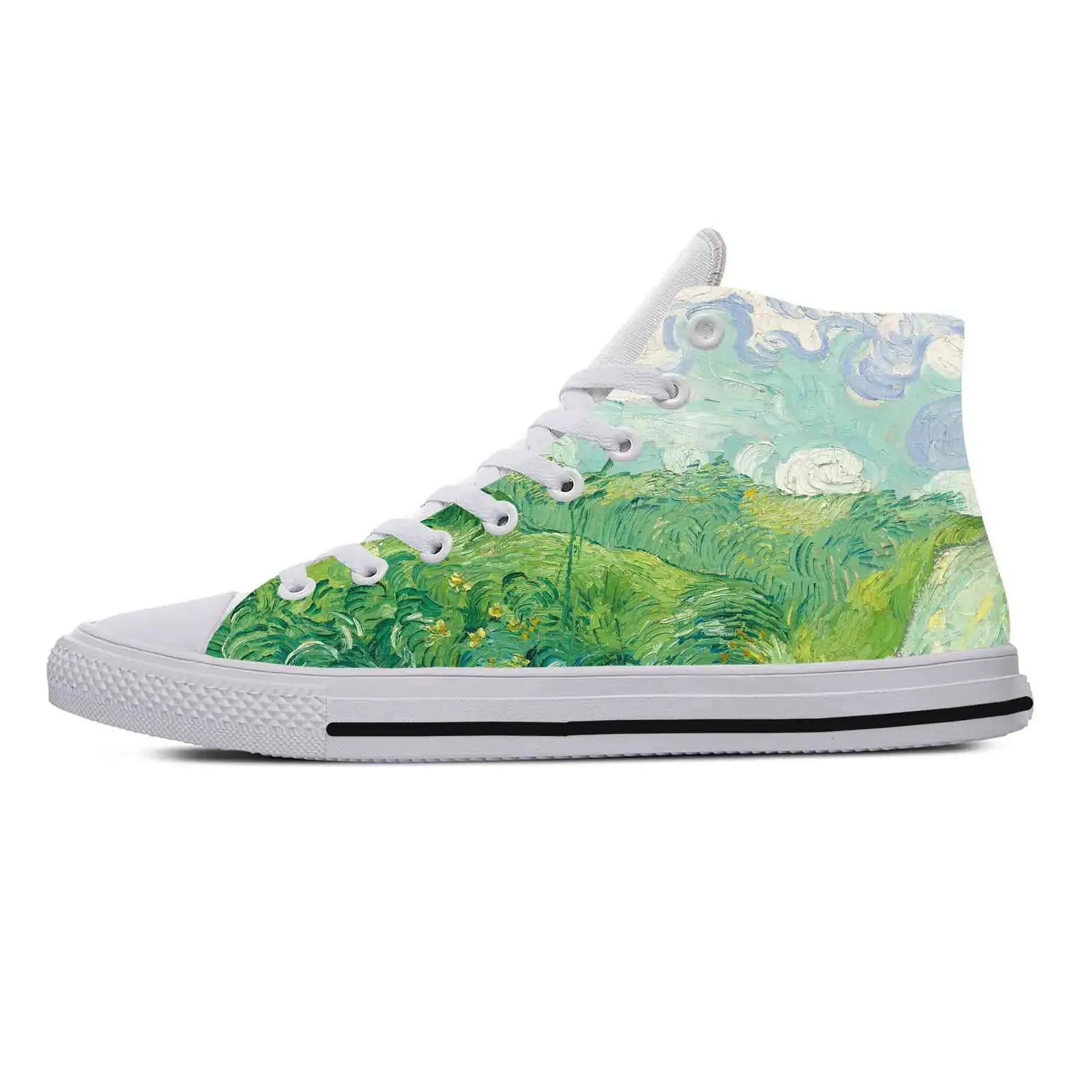 Van Gogh Starry Night Oil Painting High-Top Comfortable Sneakers