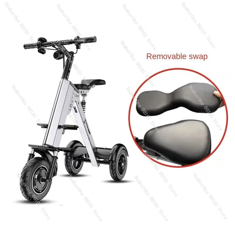 350W Lightweight Folding Electric Scooter – Parent & Child Three-Wheeled Ride