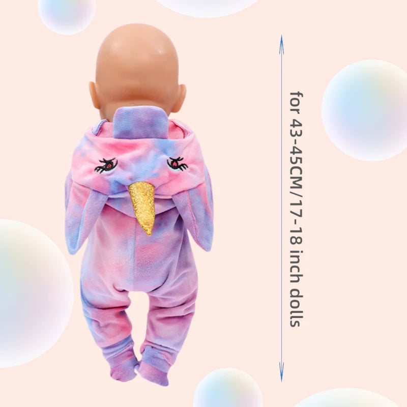 Warm Jumper Jumpsuit & Shoes Set for 17-18 Inch Baby Dolls