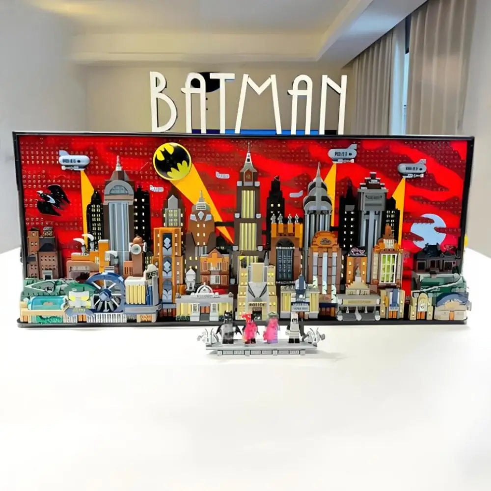 The Bat People Animated Series City Skyline: Joker Arkham Asylum Building Blocks Model