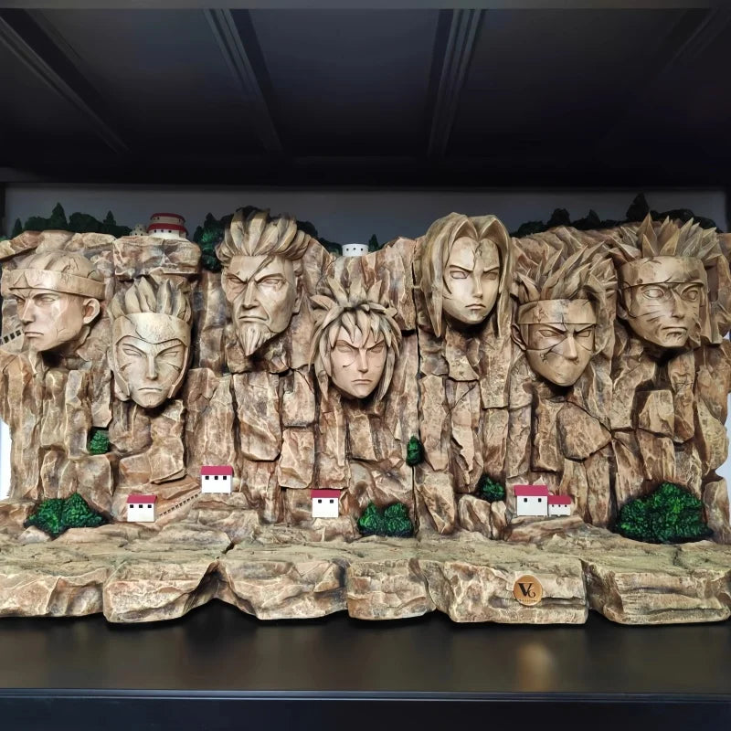 Large Hokage Mountain Figure: Giant Ninjas Stone Statue Anime Hokage Rock Figurine