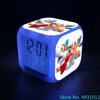 Anime Sonic & Mario Bros Figure Model LED Alarm Clock: 7-Color Touch Light Desk Clock