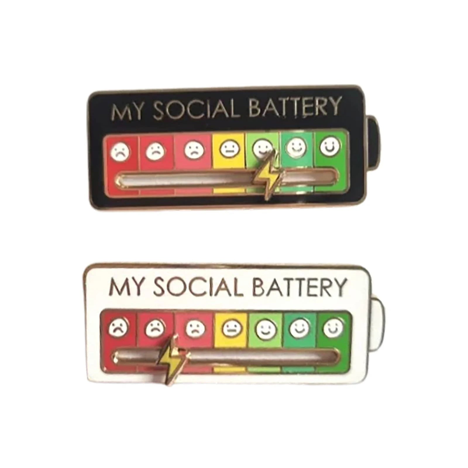 EmotionTrend Pins: Social Battery Mood Tracker Enamel Metal Brooch Badges