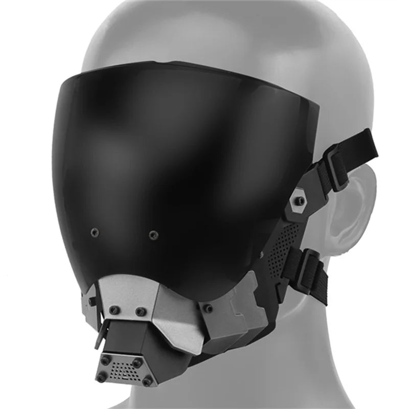 CyberTact: Tactical Full Face Mask for Cyberpunk Cosplay, Breathable Mask for Halloween