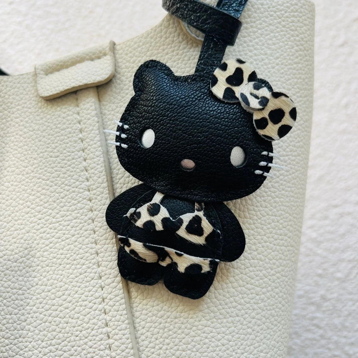 Handmade Leather Hello Kitty Sheep Pendant