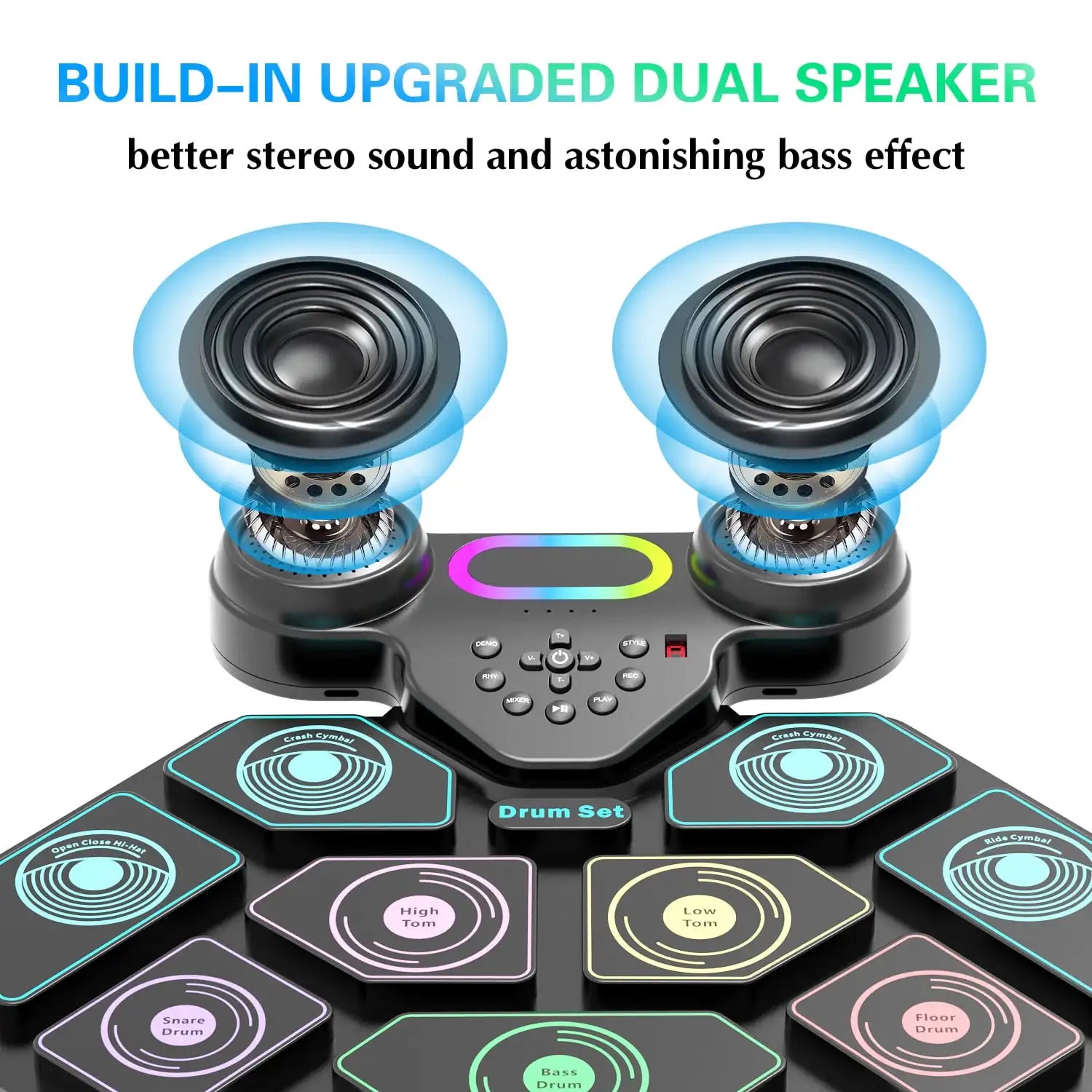 9-Pad Portable Electronic Drum Kit