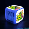 Anime Sonic & Mario Bros Figure Model LED Alarm Clock: 7-Color Touch Light Desk Clock