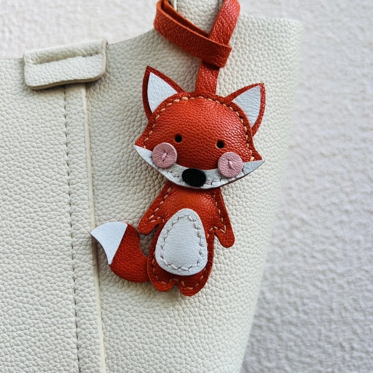 Handmade Leather Hello Kitty Sheep Pendant