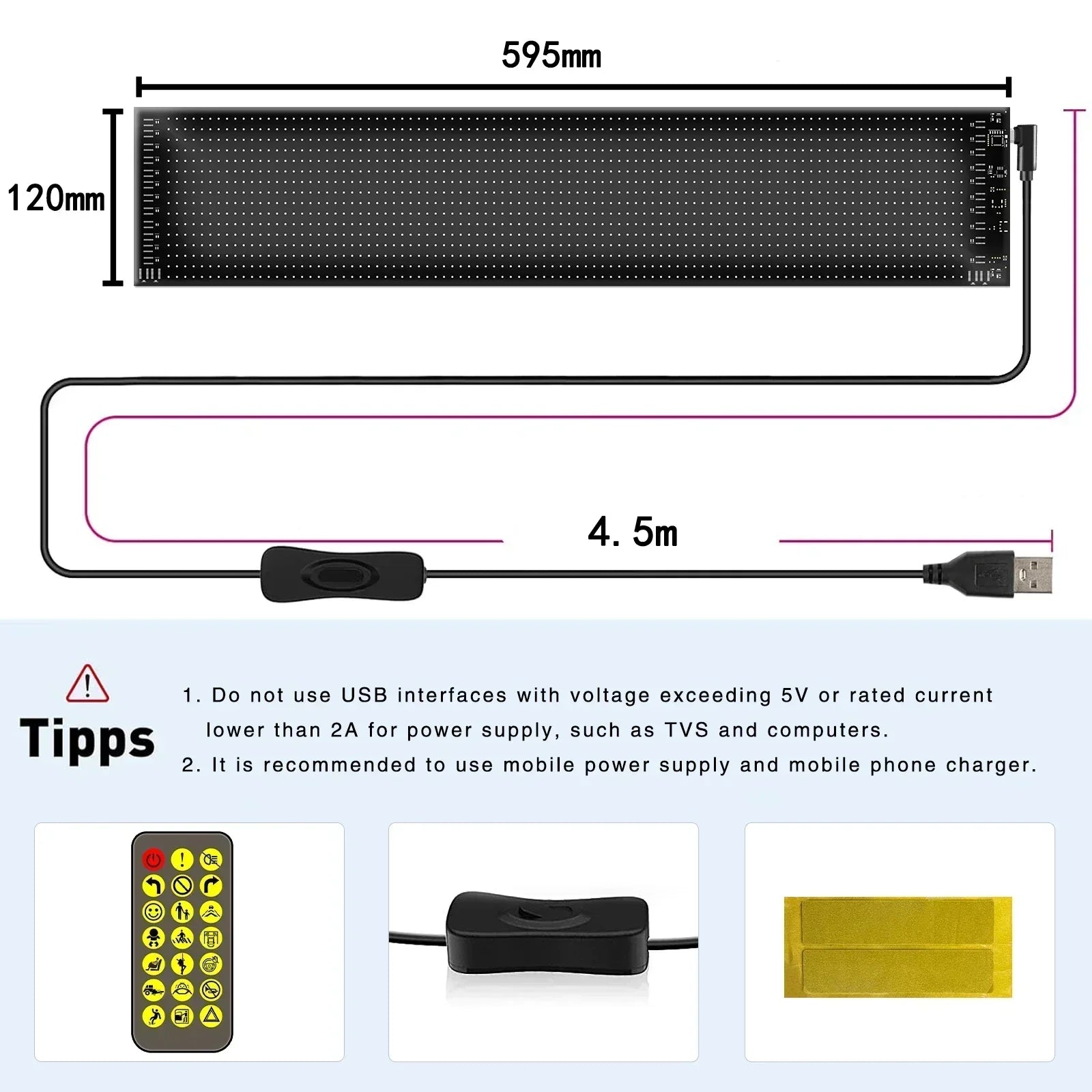 Rayhome Devil Eyes LED Display: Programmable Scrolling Sign for Vehicles