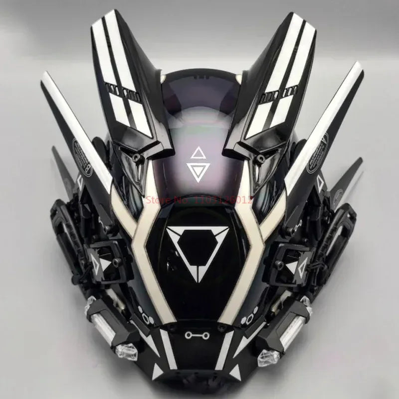 Cyberpunk Helmet Shinobi Mask: Robot Samurai Armor with LED Light