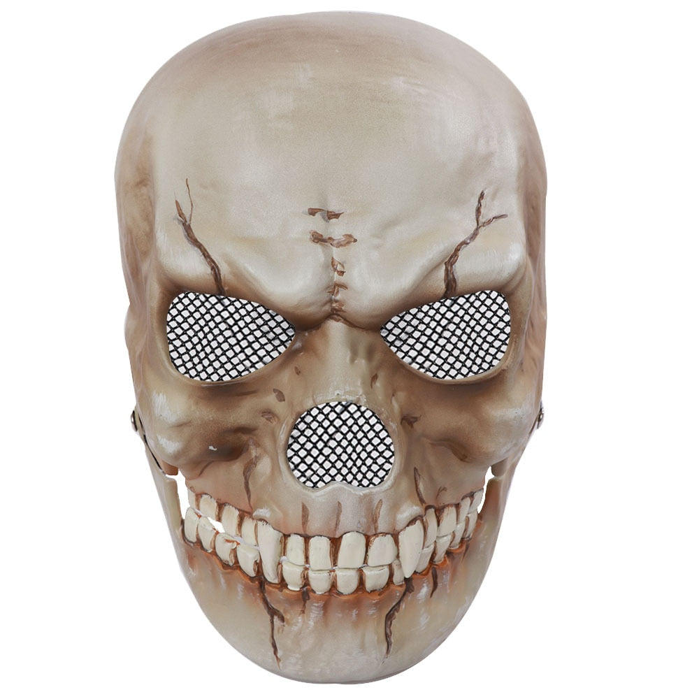 Halloween Movable Jaw Realistic Full Head Skull Mask