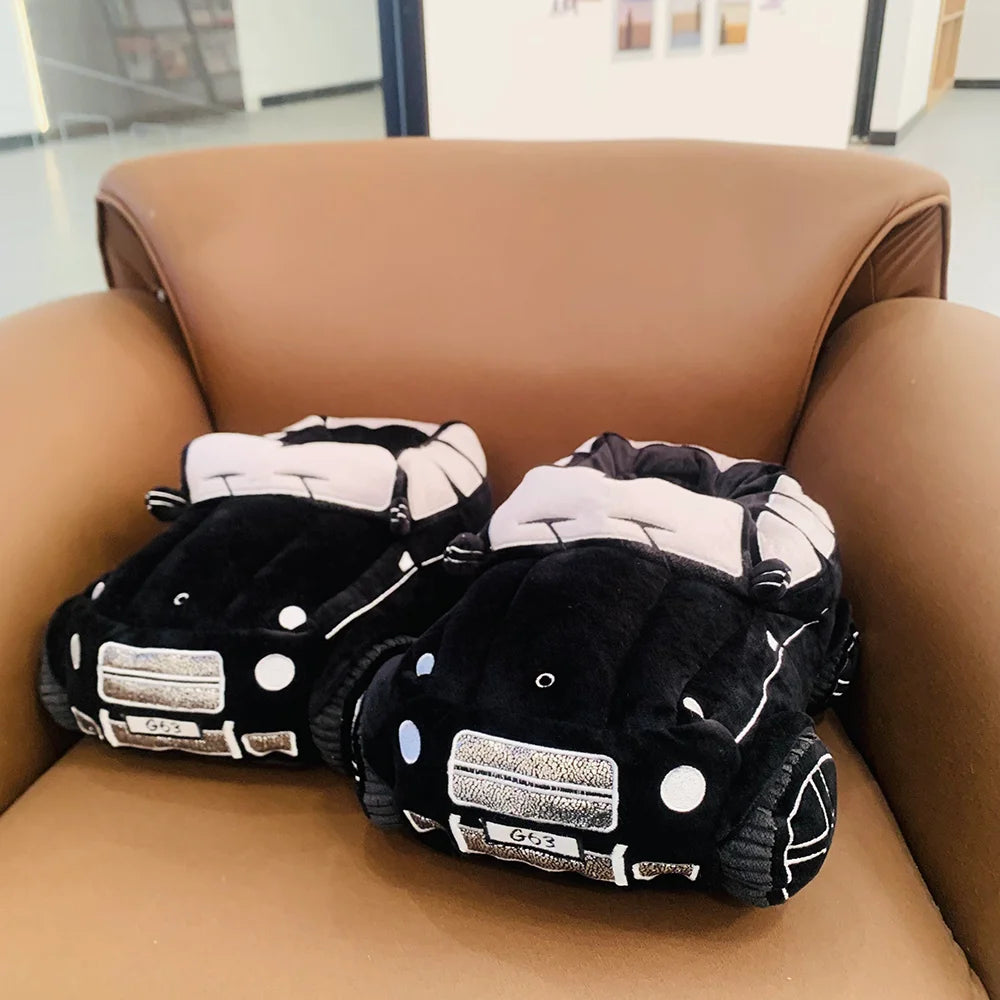 Fun & Fuzzy Car Shape Plush Slippers