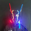 Cyberpunk Helmet Shinobi Mask: Robot Samurai Armor with LED Light