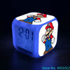 Anime Sonic & Mario Bros Figure Model LED Alarm Clock: 7-Color Touch Light Desk Clock