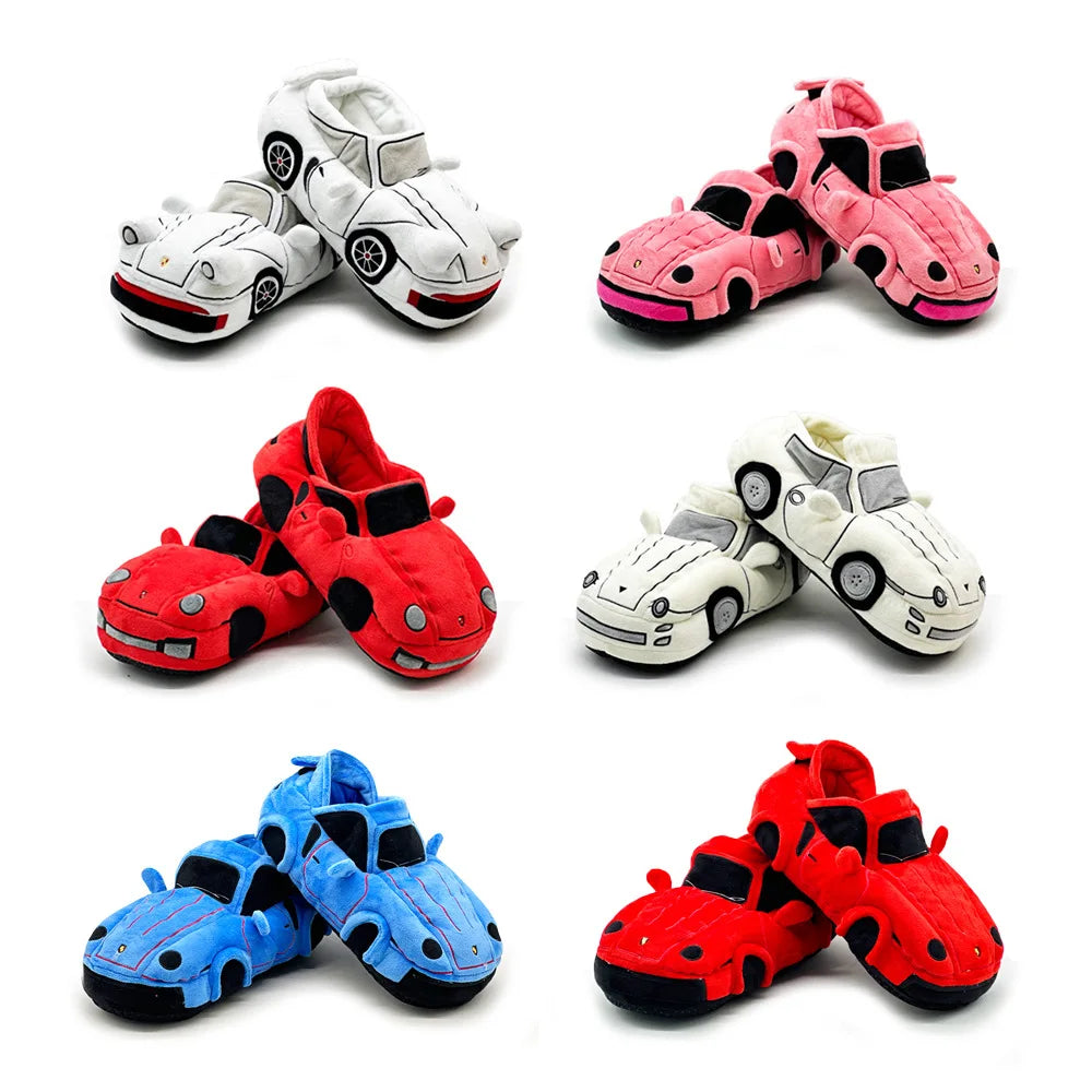 Sports Car Plush Home Slippers: Drive into Comfort