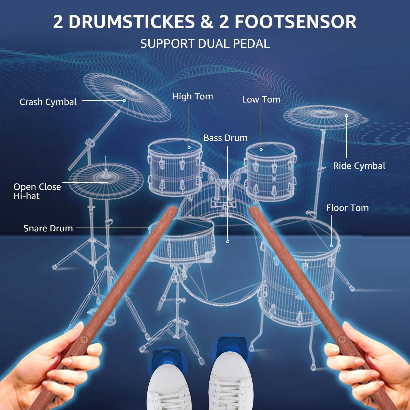 AeroBand BeatMaster AeroDrum 2.0 PLUS: Precision Digital Virtual Drumming Kit Redefined