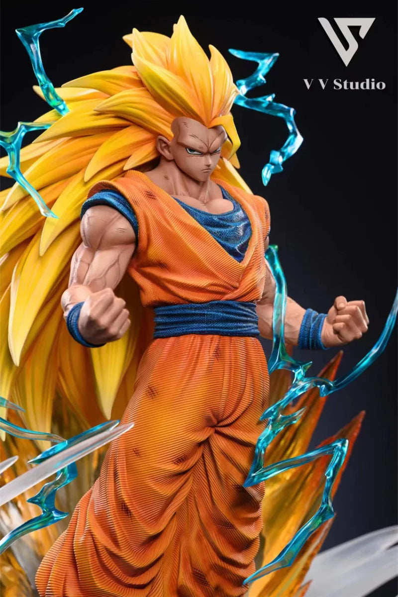 35cm Resin GK VV Studio Dragon Ball Z Super Saiyan Son Goku Anime Action Figure Statue Ornament